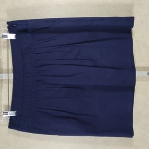 01556 Banana Republic navy cotton side zip skirt 10